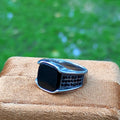 Italian Onyx Black Stone Ring For Boys