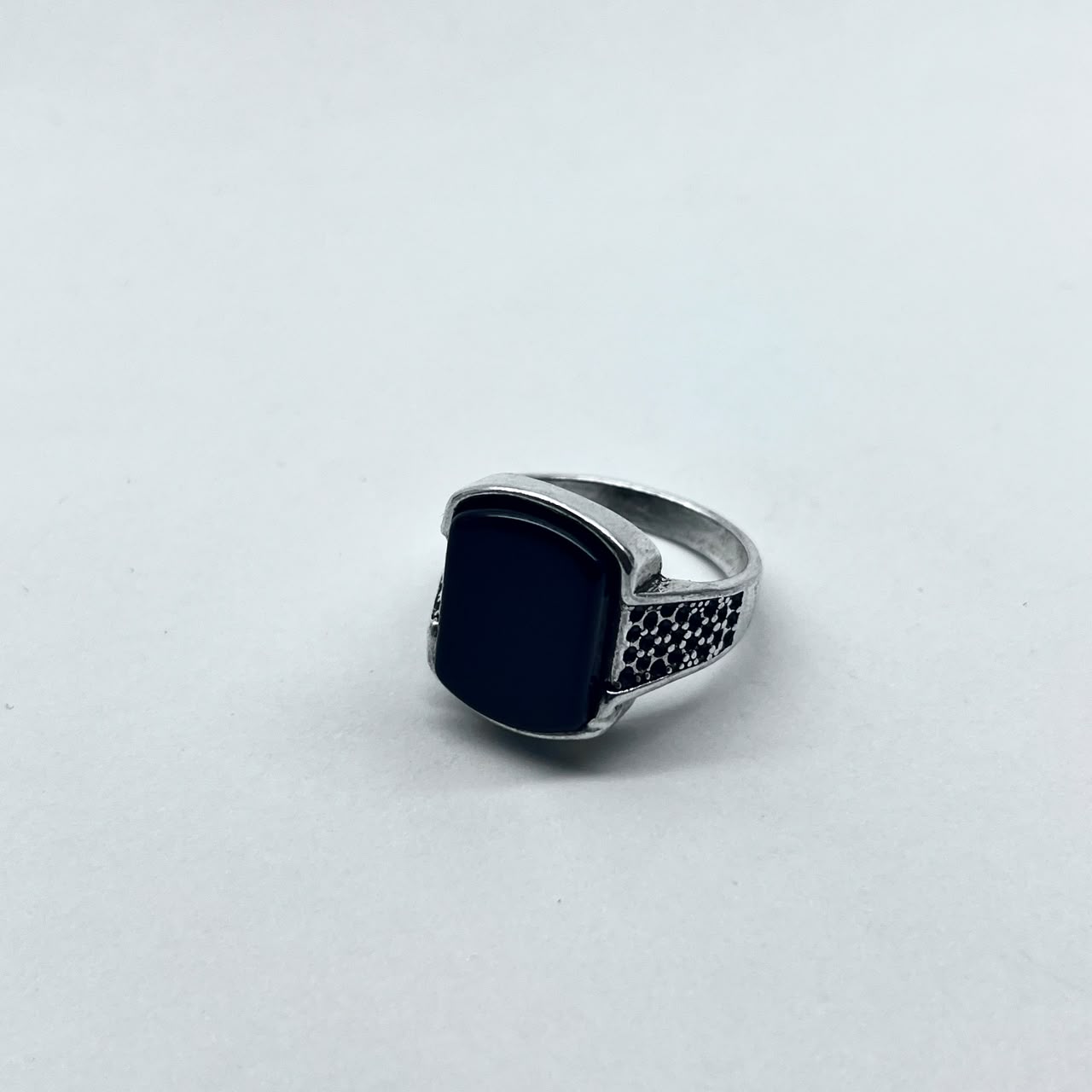 Turkish Big Black Stone Ring For Boys With Premium Ring Box