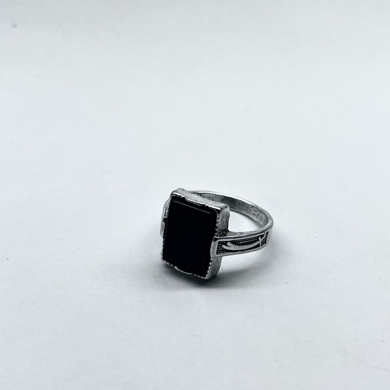 Zulfiqar Black Stone Ring For Boys With Premium Ring Box