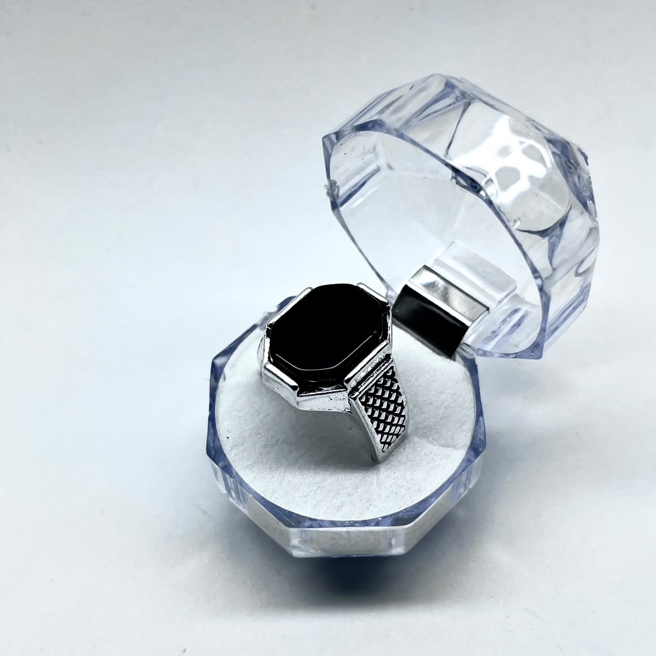 Turkish Big Black Stone Ring For Boys With Premium Ring Box | Perfect For Gift