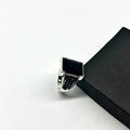 Black Gemstone Silver Signet Ring With Premium Ring Box | Perfect For Gift