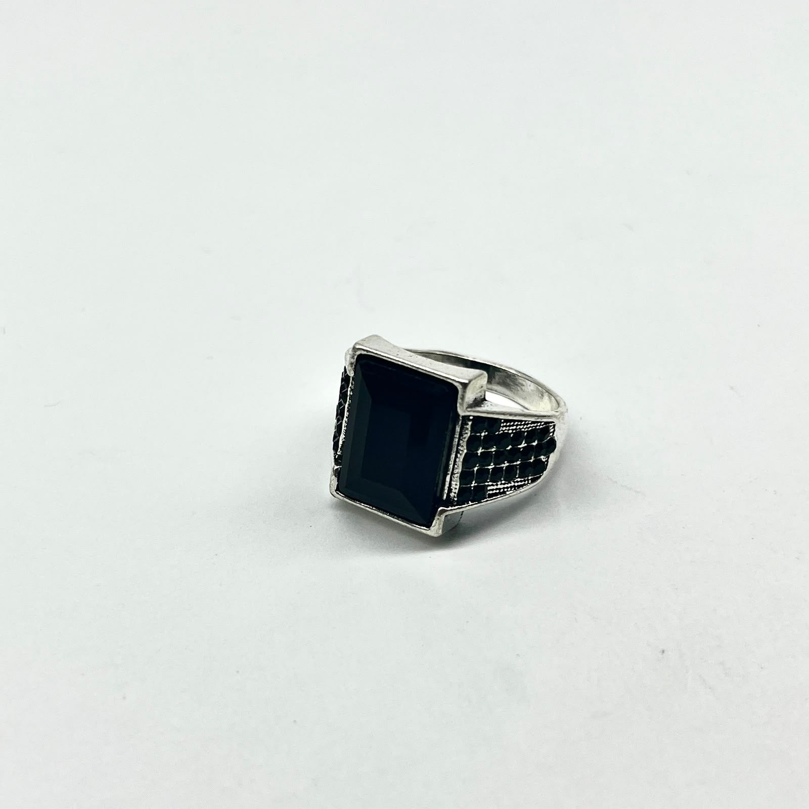 Black Gemstone Silver Signet Ring With Premium Ring Box | Perfect For Gift