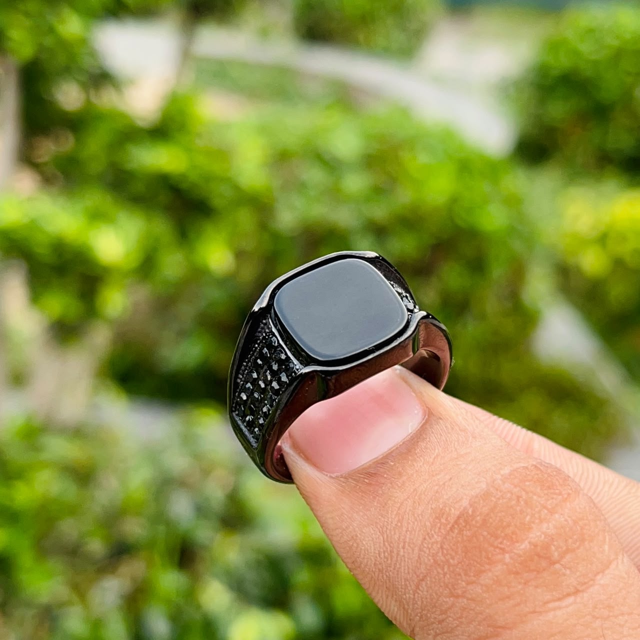 Italian O.n.y.x Black Stone Ring For Boys With Color Warentee | Perfect For Gift | Stylish Ring For Boys