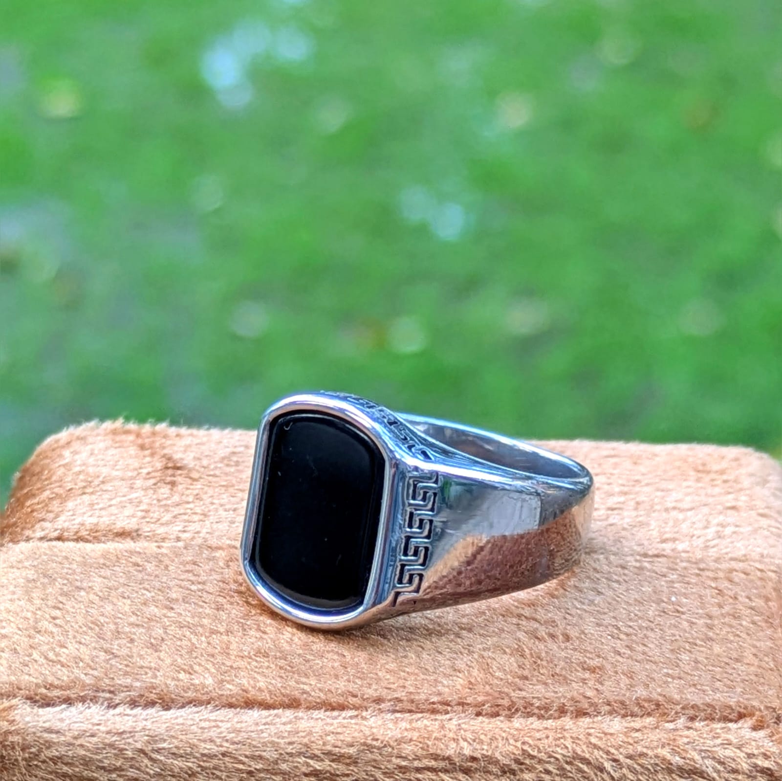 Turkish Stainless Steel Ver-Sace Ring For Boys With Premium Ring Box | Perfect For Gift