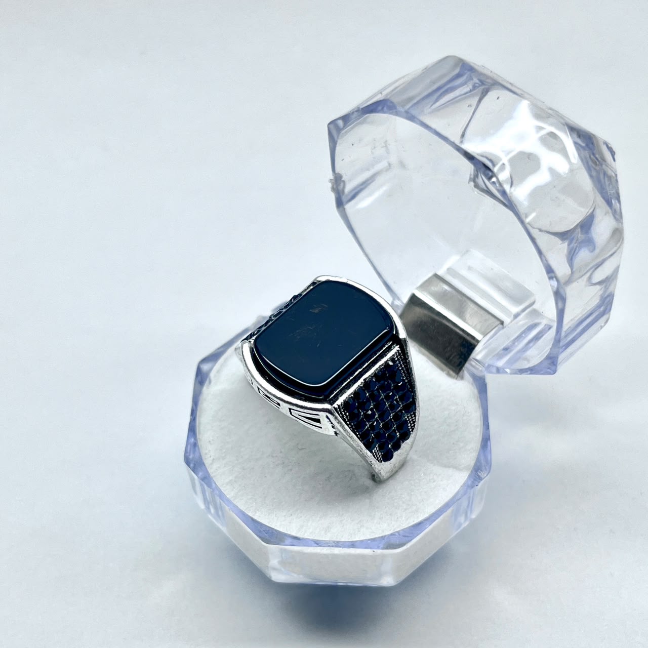 Onyx Black Stone Ring For Boys With Premium Ring Box