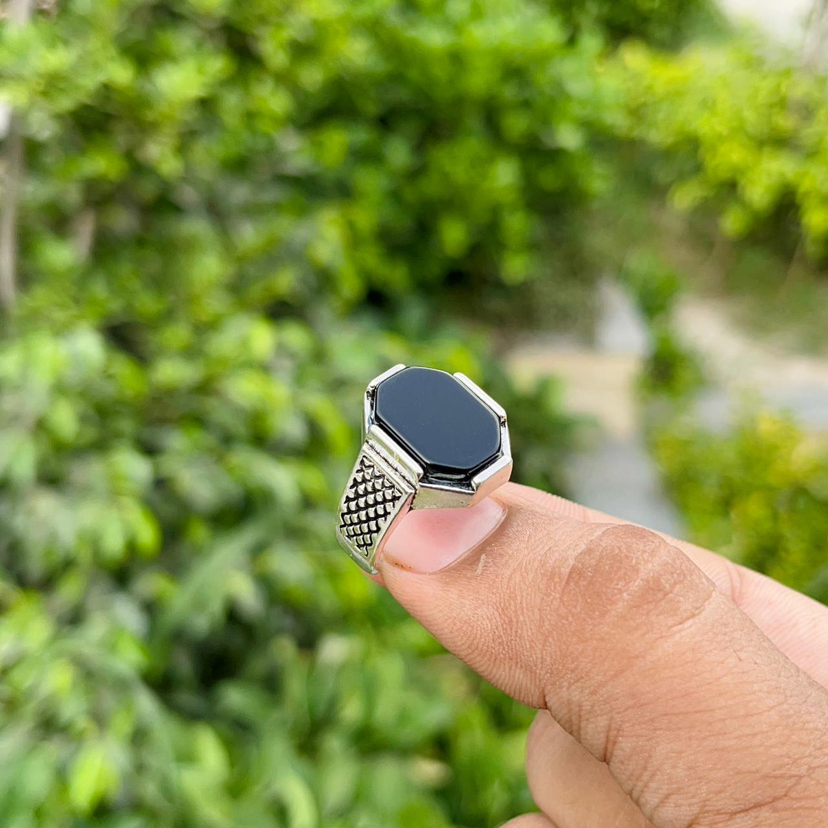 Turkish Big Black Stone Ring For Boys With Premium Ring Box | Perfect For Gift